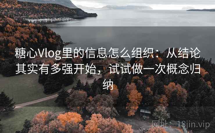 糖心Vlog里的信息怎么组织：从结论其实有多强开始，试试做一次概念归纳